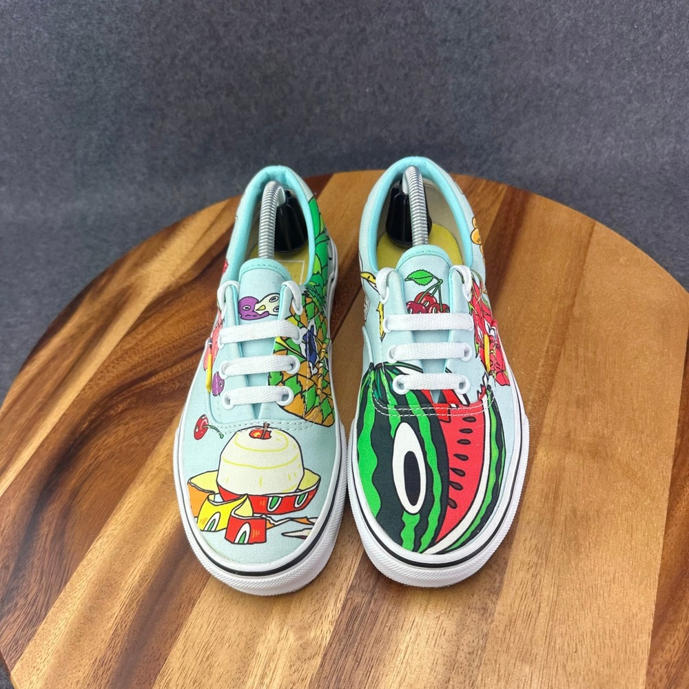 Vans Custom Culture Hoya Fruit Graphic Sneakers Light Blue Womens 7 Low Top - Picture 4 of 11